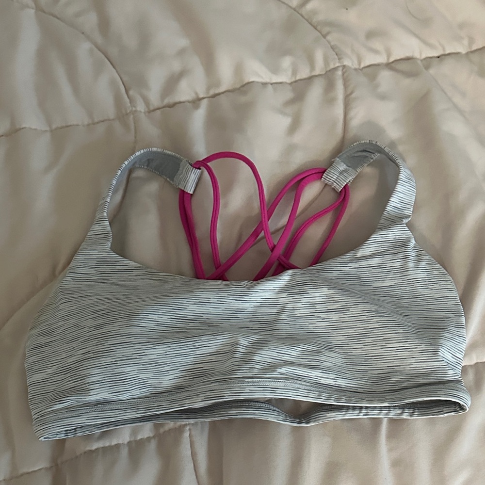 Lululemon Gray and Pink Women's Sports Bra